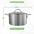 NutriChef 6 Quart Stainless Steel Stock Pot - Image 5