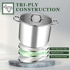 Leonyo Stainless Steel Stock Pot, 24QT Large Pot - Image 4