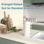 White Paper Towel Holder Countertop, Stainless Steel, Weighted Base, Paper - Image 2