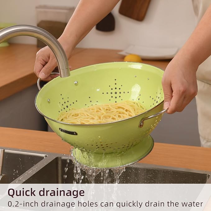 Metal Colander 2 Pack, Strainer Bowel - Image 3