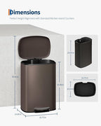 Garvee 13 gal and 2.6 gal Metal Trash Can Combo Set, Rustproof Garbage Can - Image 5