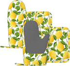 Lemon Oven Mitts and Pot Holders Sets of 4, Resistant Hot Pads by Nelife