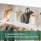 SPACEKEEPER Shelf Divider for Closet, 2 Pack Adjustable Purse Organizers - Image 4