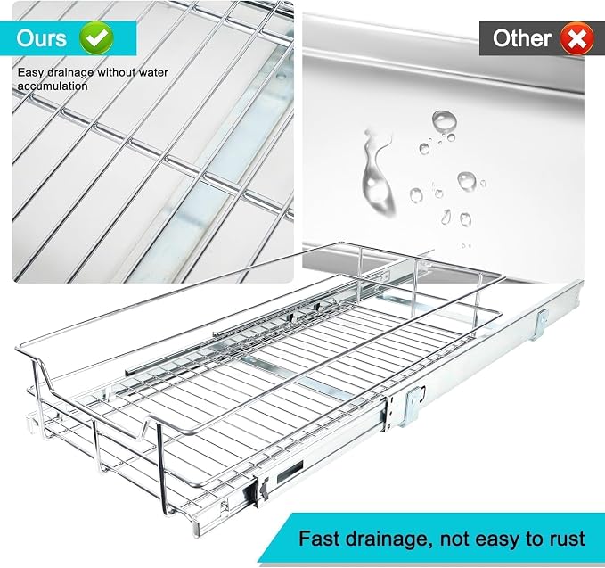 Pull Out Cabinet Organizer 15" W X 22" D, Slide Out Drawers - Image 7