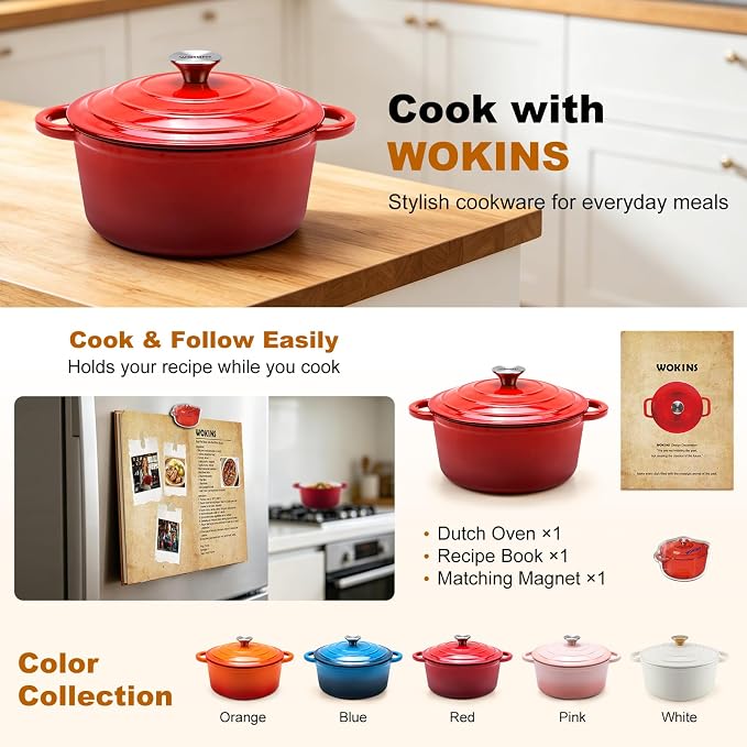 Enameled Cast Iron Dutch Oven - 7QT Pot - Image 2