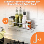 Bunoxea Spice Rack wall mounted 2 Pack, Space-Saving Spice Organizer - Image 2