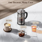 Veken French Press Coffee Maker 21oz 0.6 L, Single Serve Small Pot, Heat - Image 8