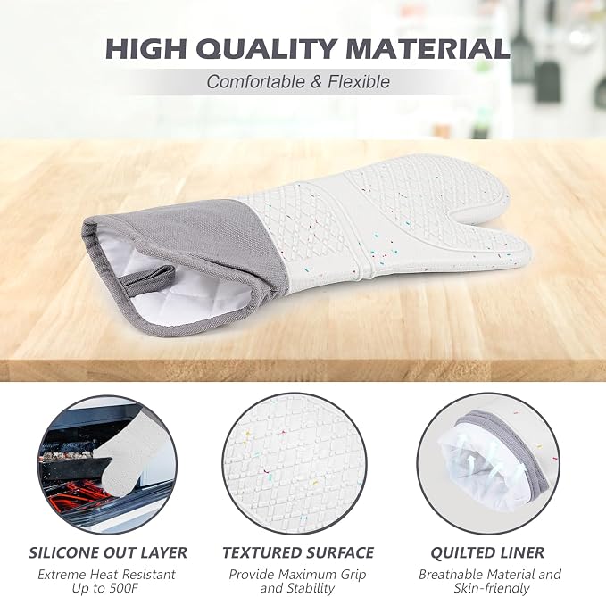 Extra Long Silicone Oven Mitts - Image 6