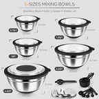 HaWare Mixing Bowls, 24-Piece Stainless Steel Salad Serving Bowl - Image 2