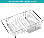iPEGTOP Expandable Dish Drying Rack Over Sink, Rustproof Stainless Steel Basket - Image 8