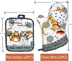 Oven Mitts and Pot Holders Sets, Funny Kitchen Oven Mitts Heat Resistant of 500 - Image 7