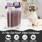 LEAWALK 5Lbs/6Qt Airtight Pet Storage Container Translucent Body, Upgraded - Image 3