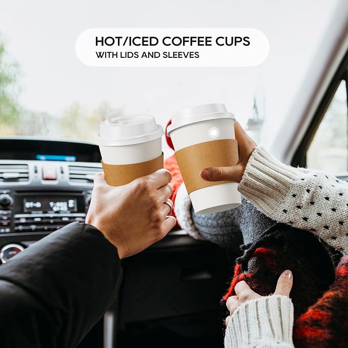 12 oz Paper Coffee Cups, Disposable Paper Coffee Cup - Image 5