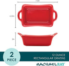 Rachael Ray Solid Glaze Ceramics Au Gratin Bakeware/Baker Set, Rectangular - Image 2