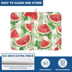 Summer Dish Drying Mat for Kitchen Counter Watercolor Watermelon Green Buffalo - Image 5