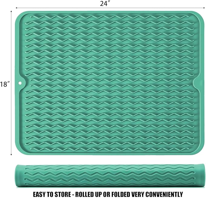 Large 24" x 18" Silicone Dish Drying Mat - Image 2