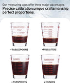SAIAOKJ Shot Glasses Measuring Cup Set 2PACK Espresso Shot Glasses Liquid Heavy - Image 3