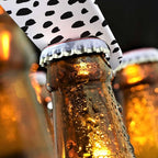 Small Dot Pattern Stainless Steel Bottle Opener Black Polka Circles - Image 4