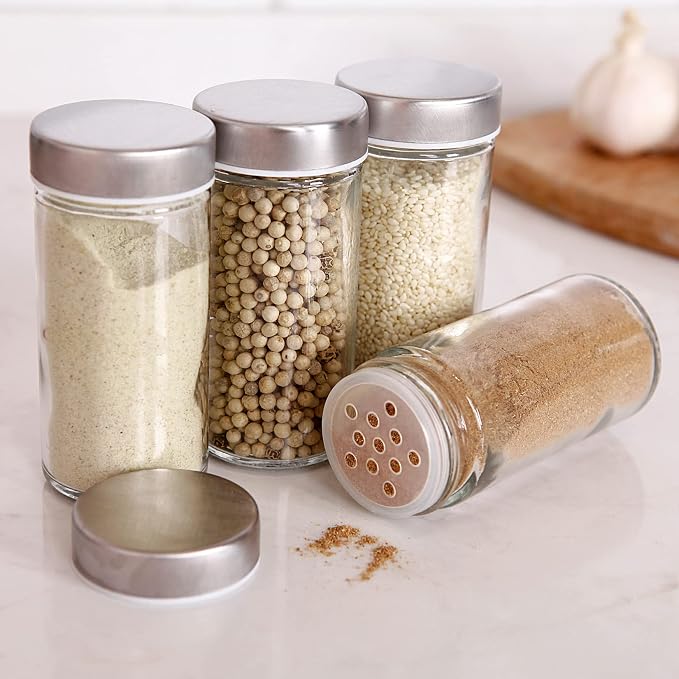 2 Pcs Glass Spice Jars/Bottles - 3oz Empty Round Spice Containers - Image 4