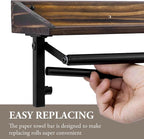 MyGift Paper Towel Holder for Kitchen, Shabby Whitewashed Wood Farmhouse Wall - Image 2