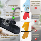 Silicone Oven Mitts-13.6 in Extended Oven Mitts Heat Resistant 500F, Oven Gloves - Image 2