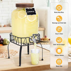 Mustry Glass Drink Dispenser for Parties, 1 Gallon Beverage Dispenser - Image 3