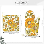 Retro 70s Style Flower Oven Mitts and Pot Holders Sets Silicone Kitchen Mitts - Image 3
