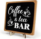 Coffee Bar Decor Sign, Rustic Wooden Plaque Coffee Sign by DMADNF