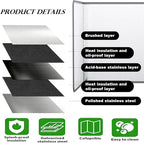 4 Sided Foldable Splatter Guard, Stainless Steel Grease Splatter Screen - Image 3
