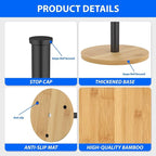 Wooden Paper Towel Holder Countertop, Non-Slip Base, Stainless Steel, - Image 3