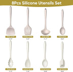 LIANYU 8Pcs Kitchen Utensils Set, Silicone Cooking Utensils Spatula Set - Image 2