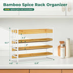 EsLuker.ly Spice Seasoning Rack Organizer Kitchen Countertop, 4 Tier Bamboo - Image 3