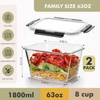 Liuruiyu 2 Pack Large Glass Food Storage Containers - Image 2