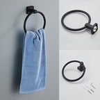 Matte Black Bathroom Hardware Set 8 Pieces, Towel Bar Set Stainless Steel Wall - Image 4
