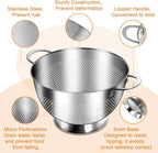 Stainless Steel Colander Set of 3 | Durable Rice and Pasta Strainer - Image 3