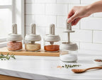 Povinmos® 3 Piece Glass Salt Container | Storage | Pepper, Table Salt, Gourmet - Image 6