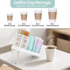 Coffee Cup Dispenser with Straws Holder, Plastic Coffee Cup and Lid Holder - Image 3