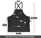 RUVANTI Work Aprons for Men, Oil & Water Repellent, PolyCotton Cross Back - Image 5