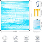 WIWIGO Beach Blanket Waterproof Sandproof Beach Mat 79" X 83"/10'x9'for 2-8 - Image 2