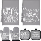 Sratte 6 Pcs Kitchen Decor Accessories Set Farmhouse Towels Pot Holders Oven by Sratte