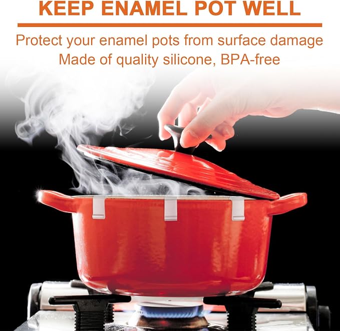 12pcs Dutch Oven Lid Protector Clips, Silicone Cookware Protector, Plastic Pan - Image 3