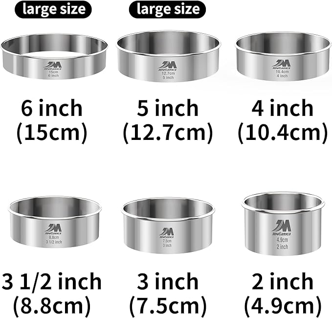 M JNGMEI 6 Pieces Stainless Steel Cookie Biscuit Cutter Set 2'' - Image 2