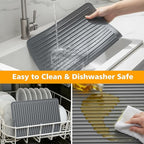 Songrey 16" x 6.5" Silicone Dish Drying Mat, Kitchen Counter Drying Pad - Image 4