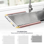 Tomorotec 17.7" x 12.5" Roll Up Dish Drying Rack Over Sink Drying Rack Sink - Image 4