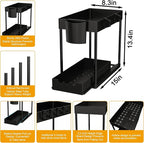 2 Pack Under Sink Organizers and Storage, 2-Tier Sliding Cabinet Organizer - Image 2