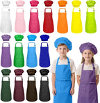Kids Apron and Chef Hat Set, 30 Pieces Boys Girls Kids Apron by IAGBIBUI