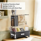 MOUKABAL Sponge Holder for Kitchen Sink, 2-Tier Sink Caddy Organizer - Image 2