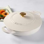 Martha Stewart Gatwick 3.5-Quart Enameled Cast Iron Dutch Oven Braiser – Linen - Image 3