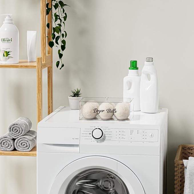 Dryer Ball Holder for Laundry Room, Acrylic Dishwasher Pods Container - Image 5