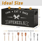 Large and Durable Wooden Kitchen Utensil Holder - Image 6